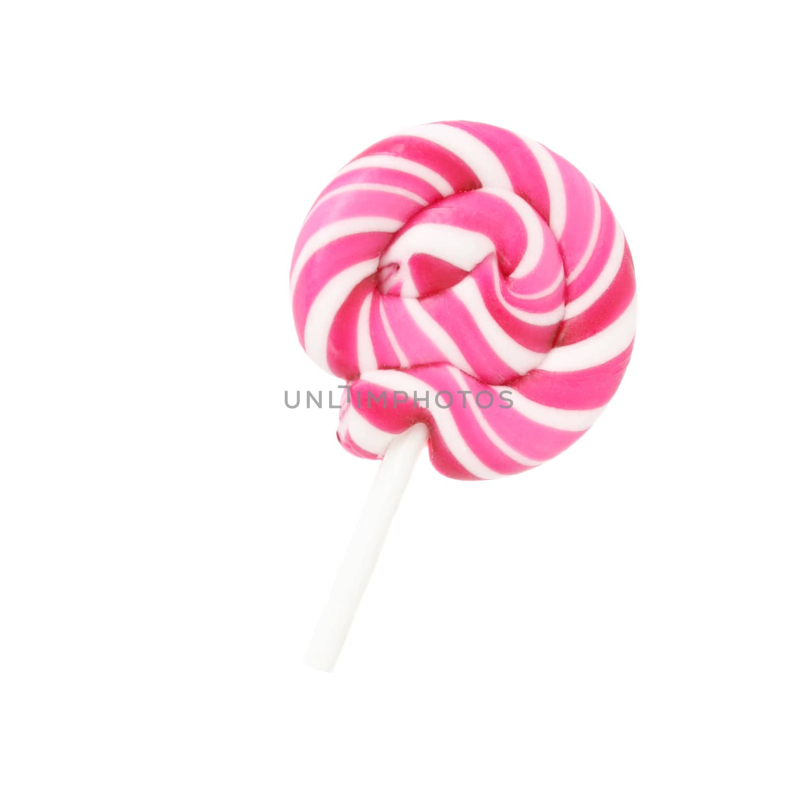 Close-up of a pink and white lollie-pop
