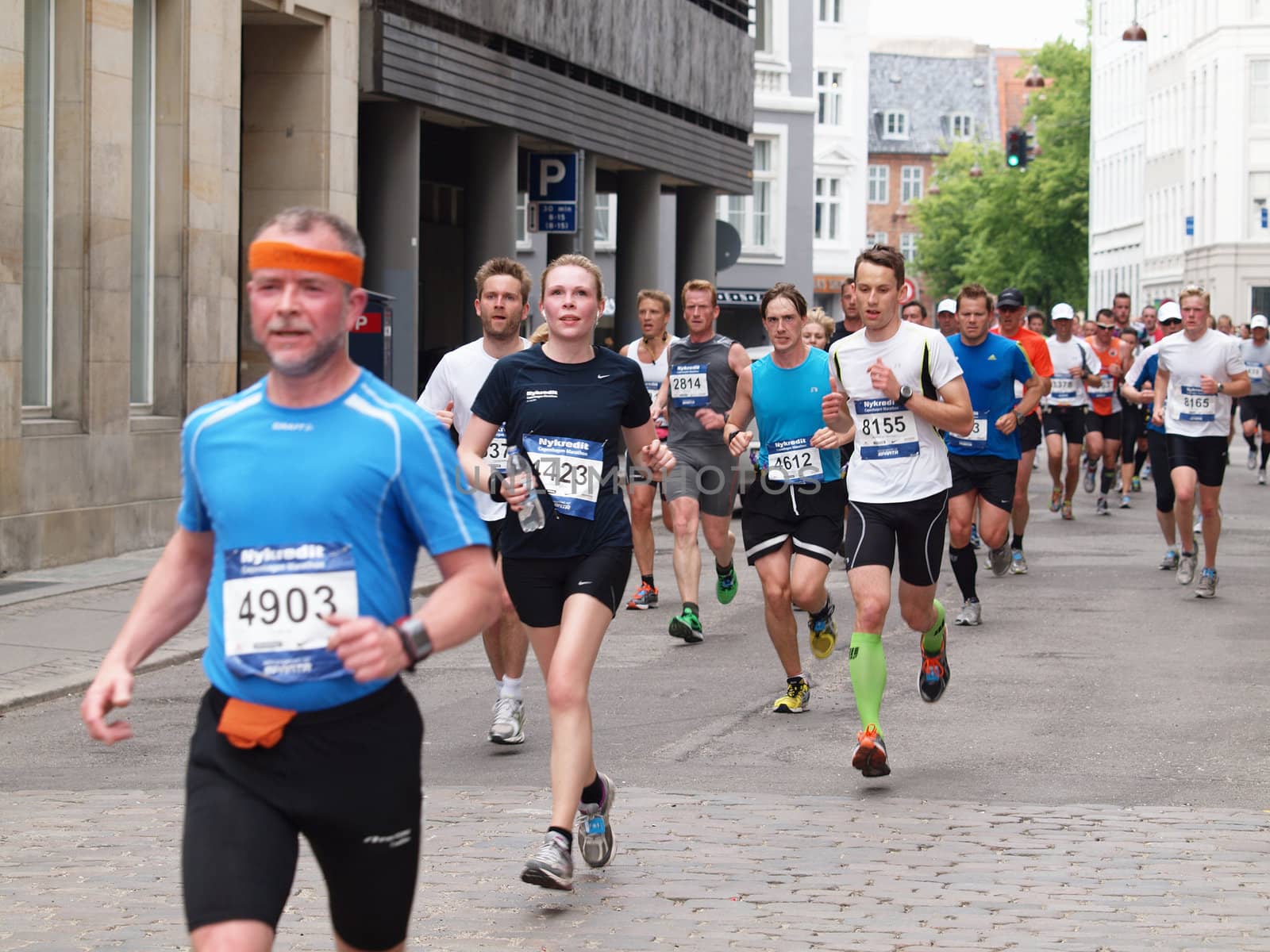 COPENHAGEN - MAY 21: More than 12,000 runners from 40 countries participate in the yearly Copenhagen Marathon. It covers a 42- kilometre route mostly within the city centre in Copenhagen, Denmark.