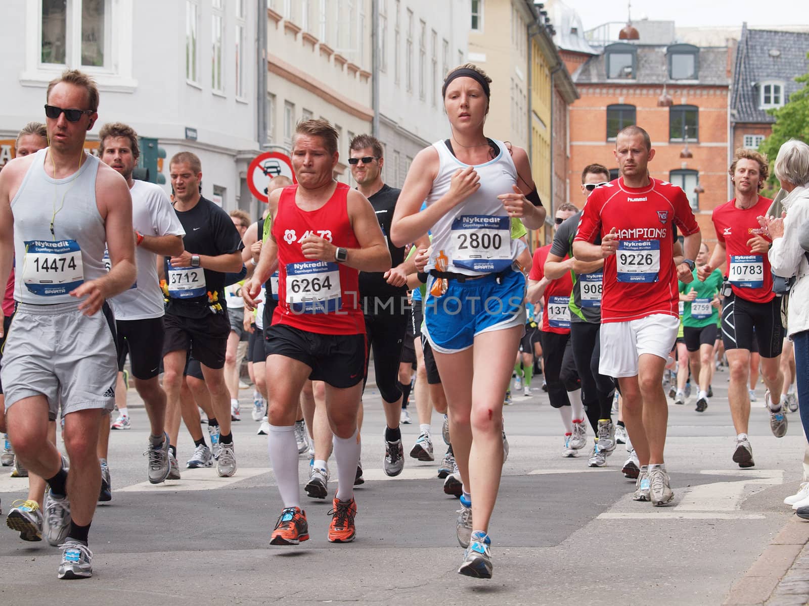 COPENHAGEN - MAY 21: More than 12,000 runners from 40 countries participate in the yearly Copenhagen Marathon. It covers a 42- kilometre route mostly within the city centre in Copenhagen, Denmark.