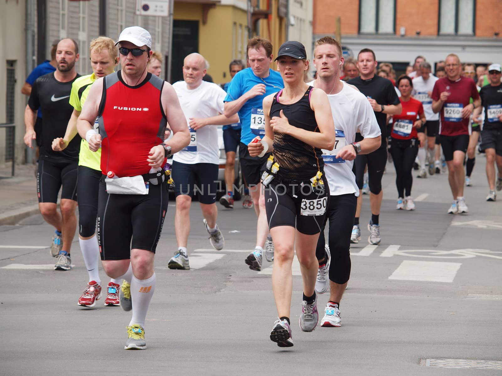 COPENHAGEN - MAY 21: More than 12,000 runners from 40 countries participate in the yearly Copenhagen Marathon. It covers a 42- kilometre route mostly within the city centre in Copenhagen, Denmark.