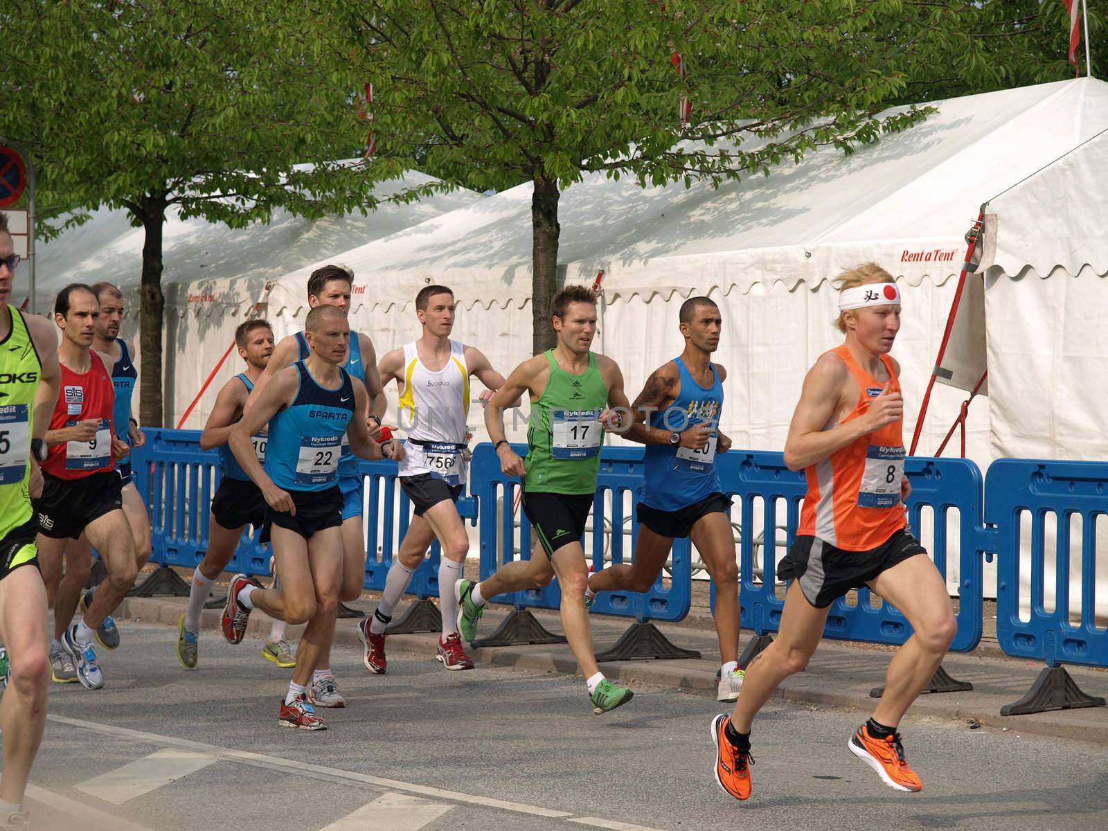 COPENHAGEN - MAY 21: Marten Bostrom from Finland, leads the more the 12,000 runners from 40 countries in the yearly Copenhagen Marathon. It covers a 42- kilometre route within Copenhagen, Denmark.