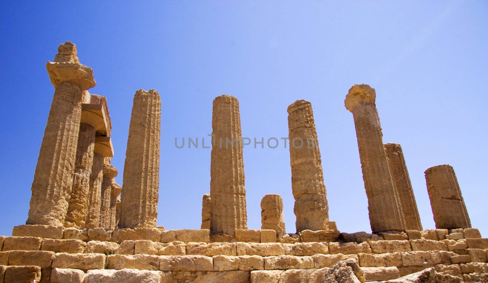 Valley of the temples are Greek style ruins at Agrigento in Sicily Italy