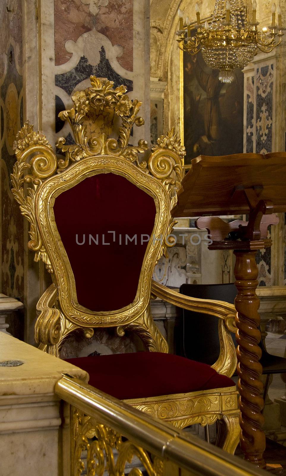 Chair of a king or cardinal found in an Italian church