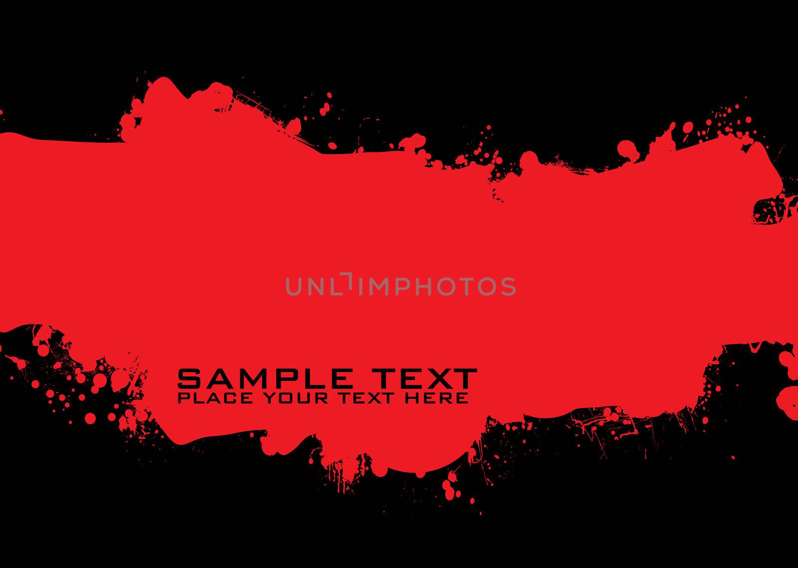 red and black ink splat background with room for copy