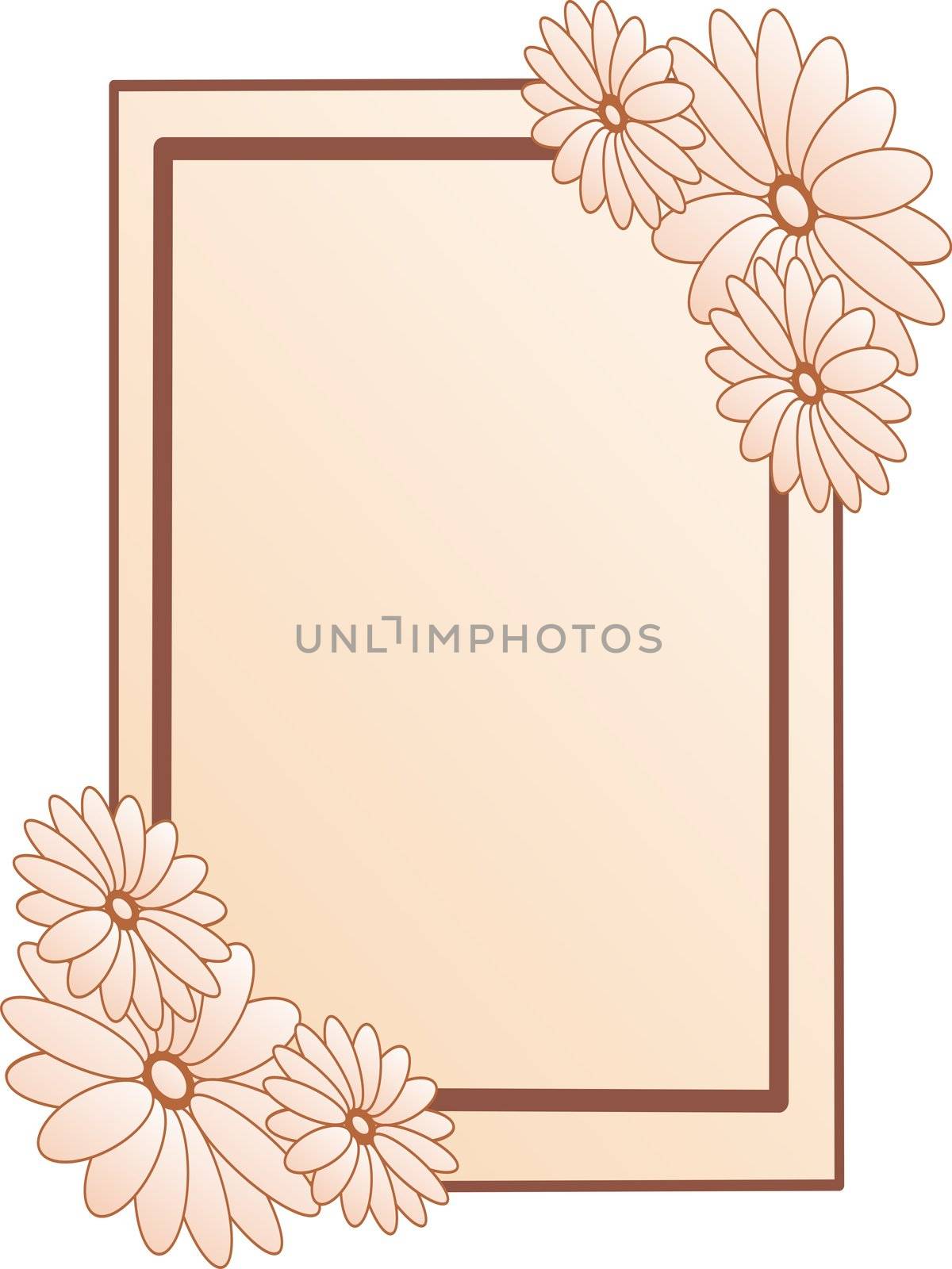 frame in flowers in brown