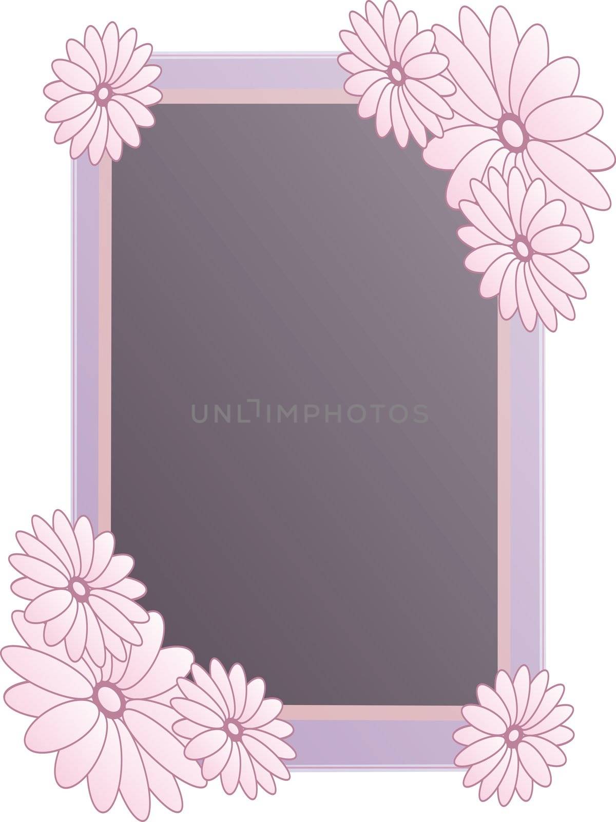 frame with pink flowers