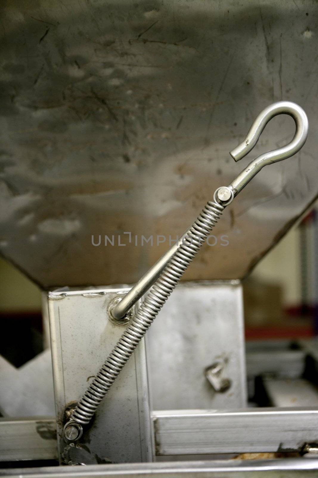 Industrial equipment, steel lever and spring by lunamarina