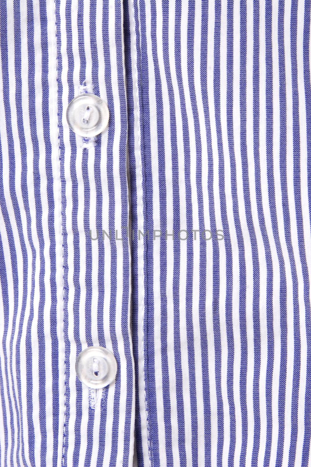 white and blue striped shirt, button detail