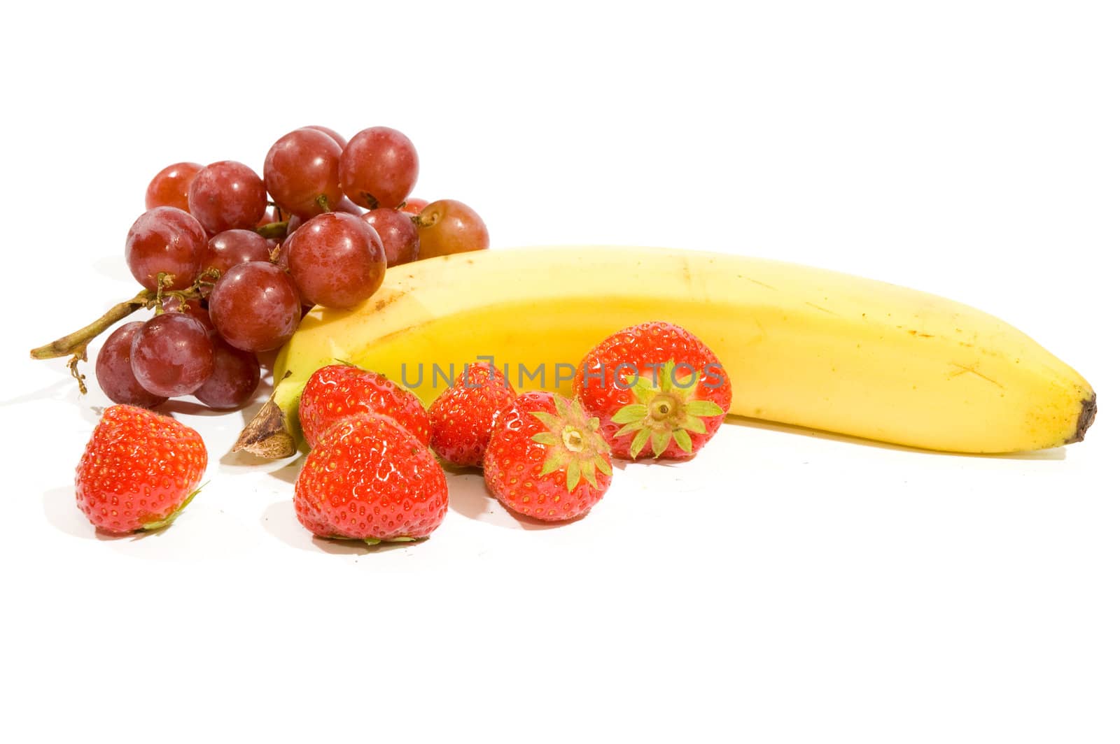 Multi fruits with cherrys  isolated on white