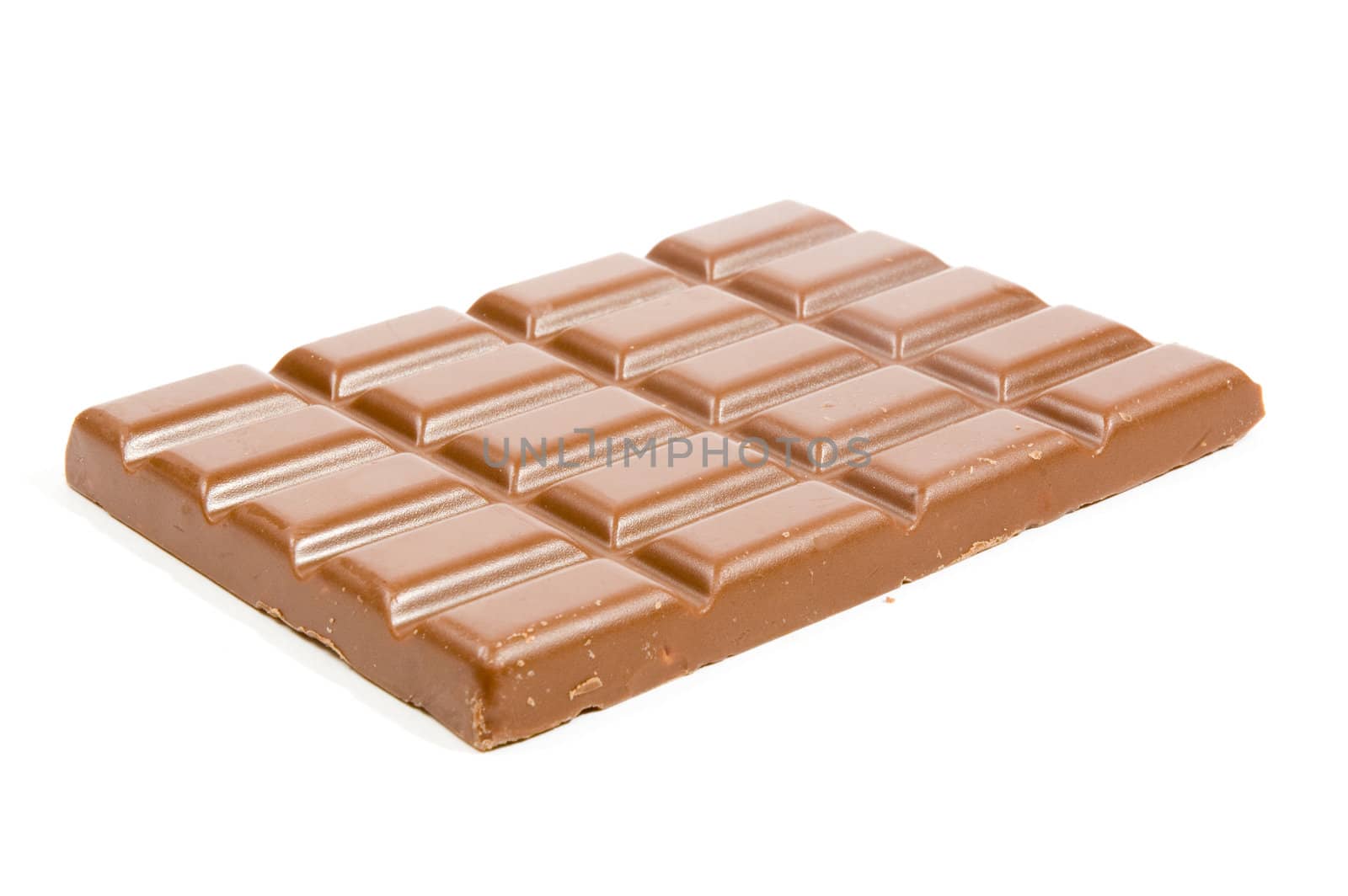 A chocolate bar isolated on white background
