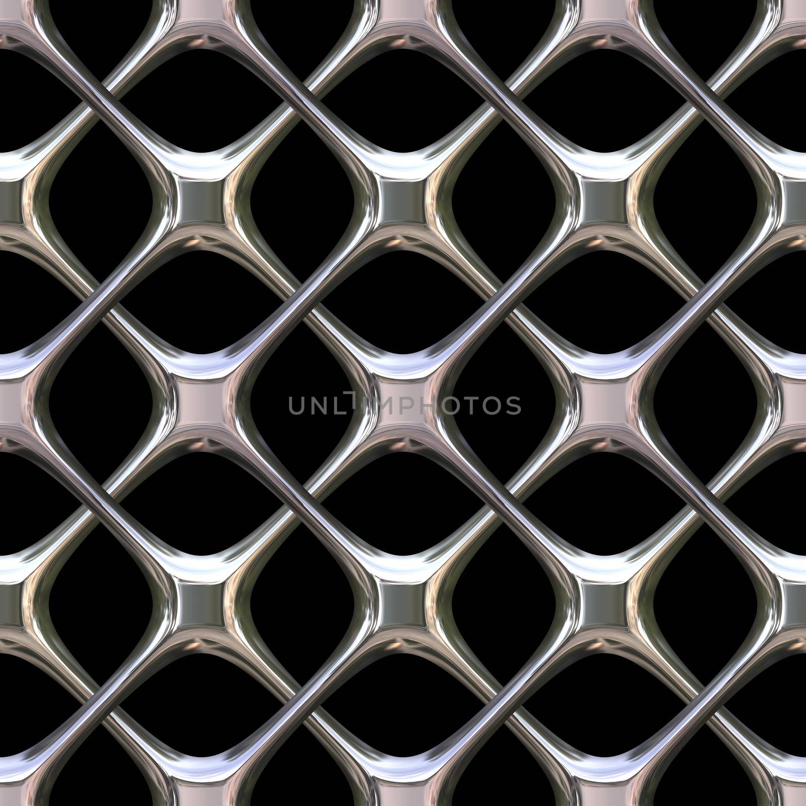 A shiny chrome grill background that tiles seamlessly as a pattern.