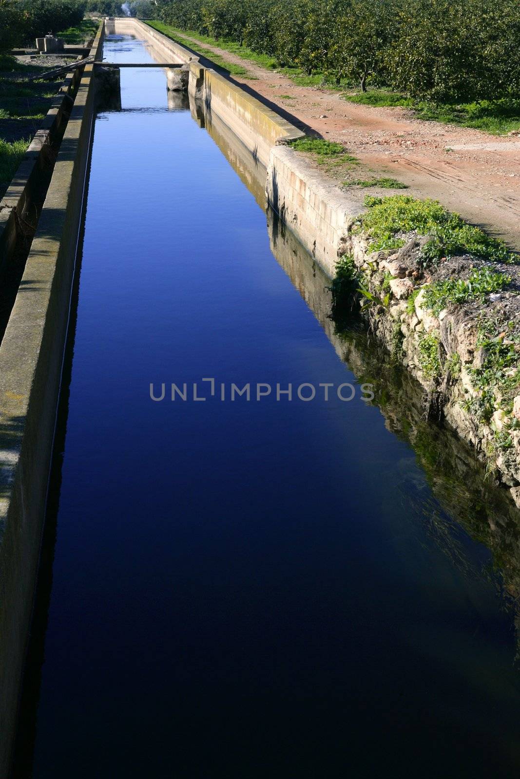 Ditch, arabic water channel for agriculture purpose in Spain