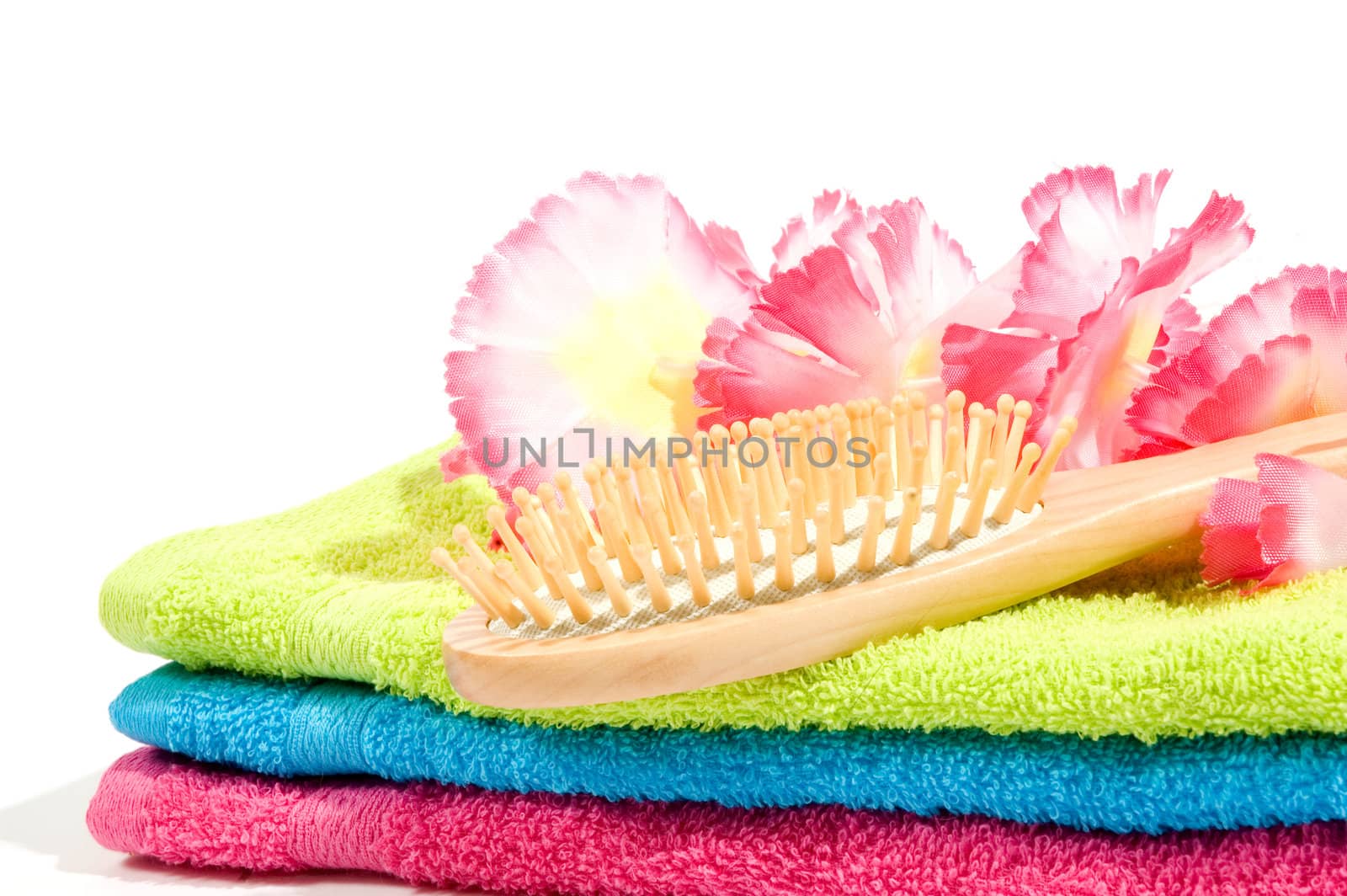 Spa objects on isolated white background