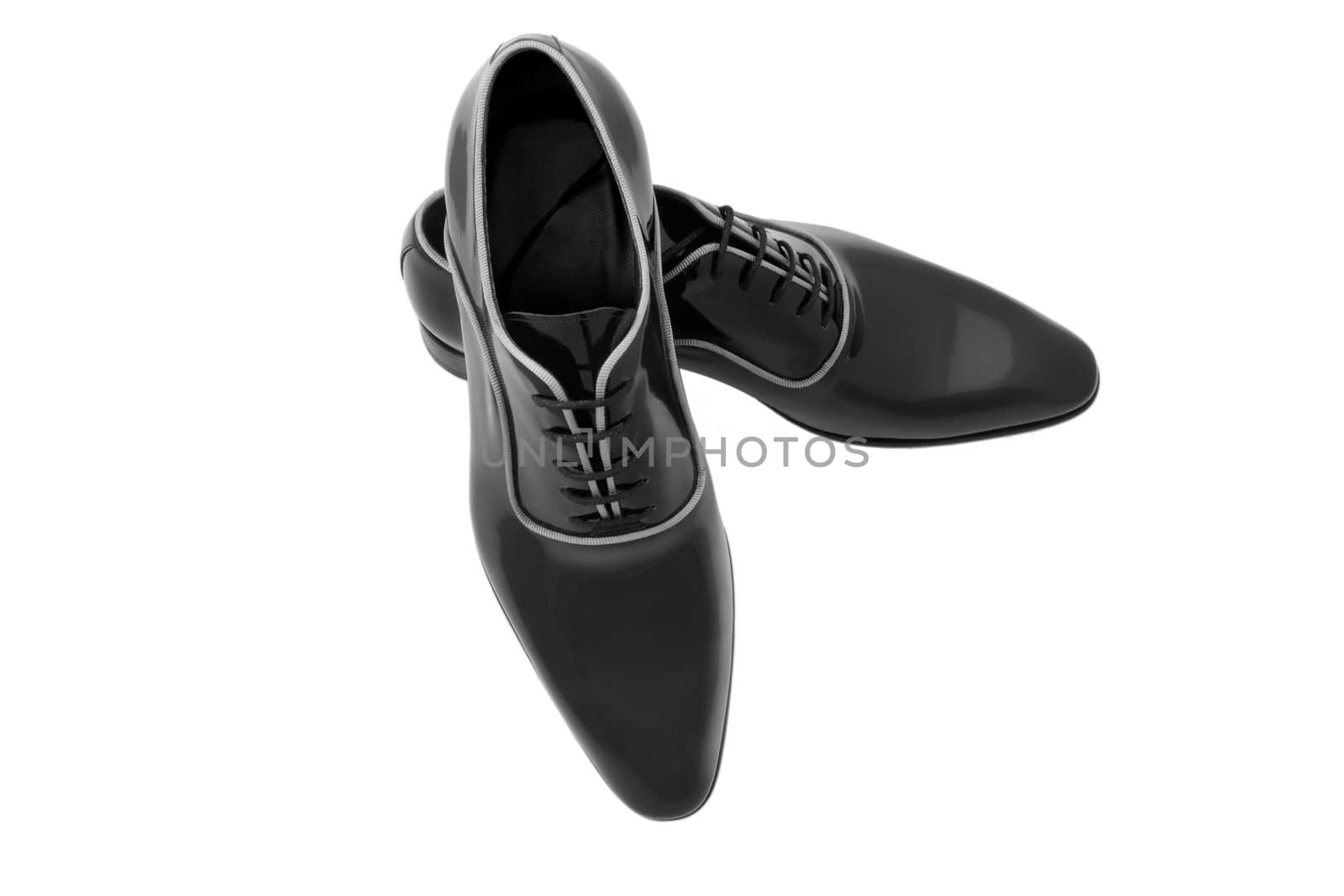 The black man shoes isolated on white background