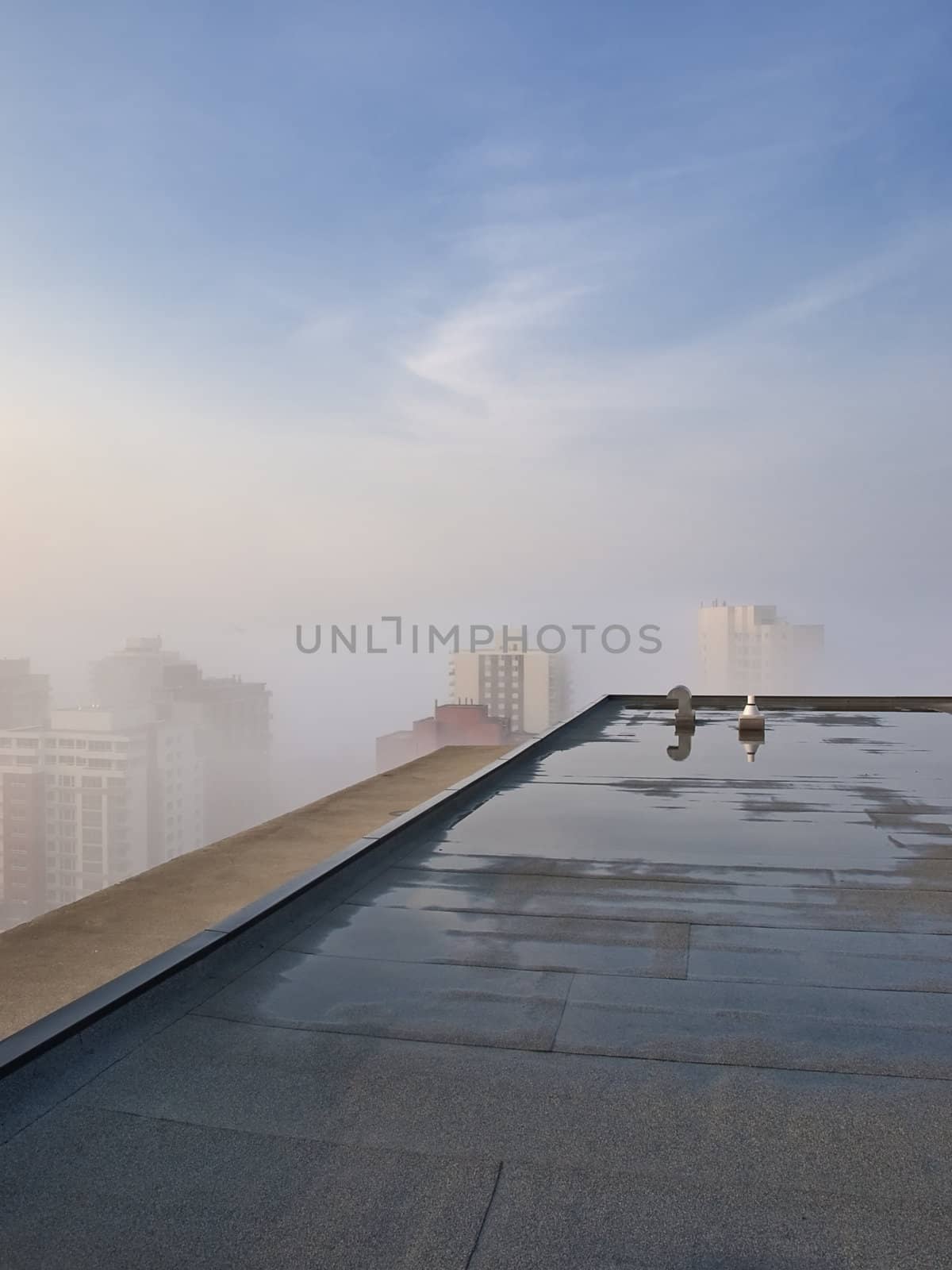 Misty Morning Rooftop by watamyr