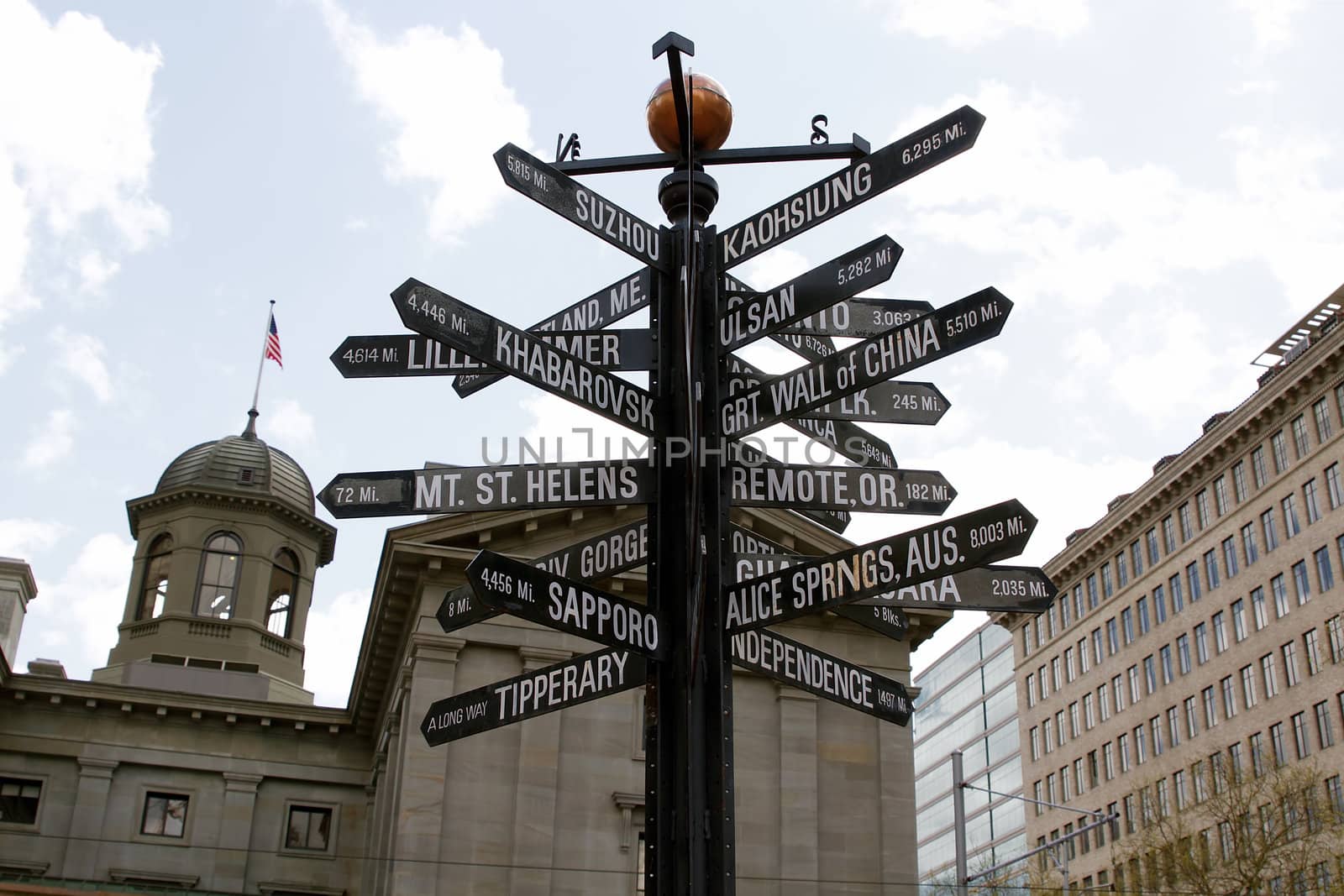 World Landmarks Directional Signpost by Davidgn