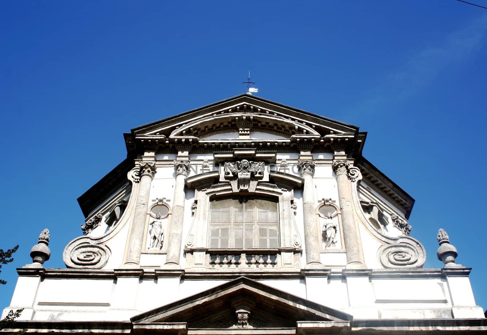 Details of facade church in Milan, Italy