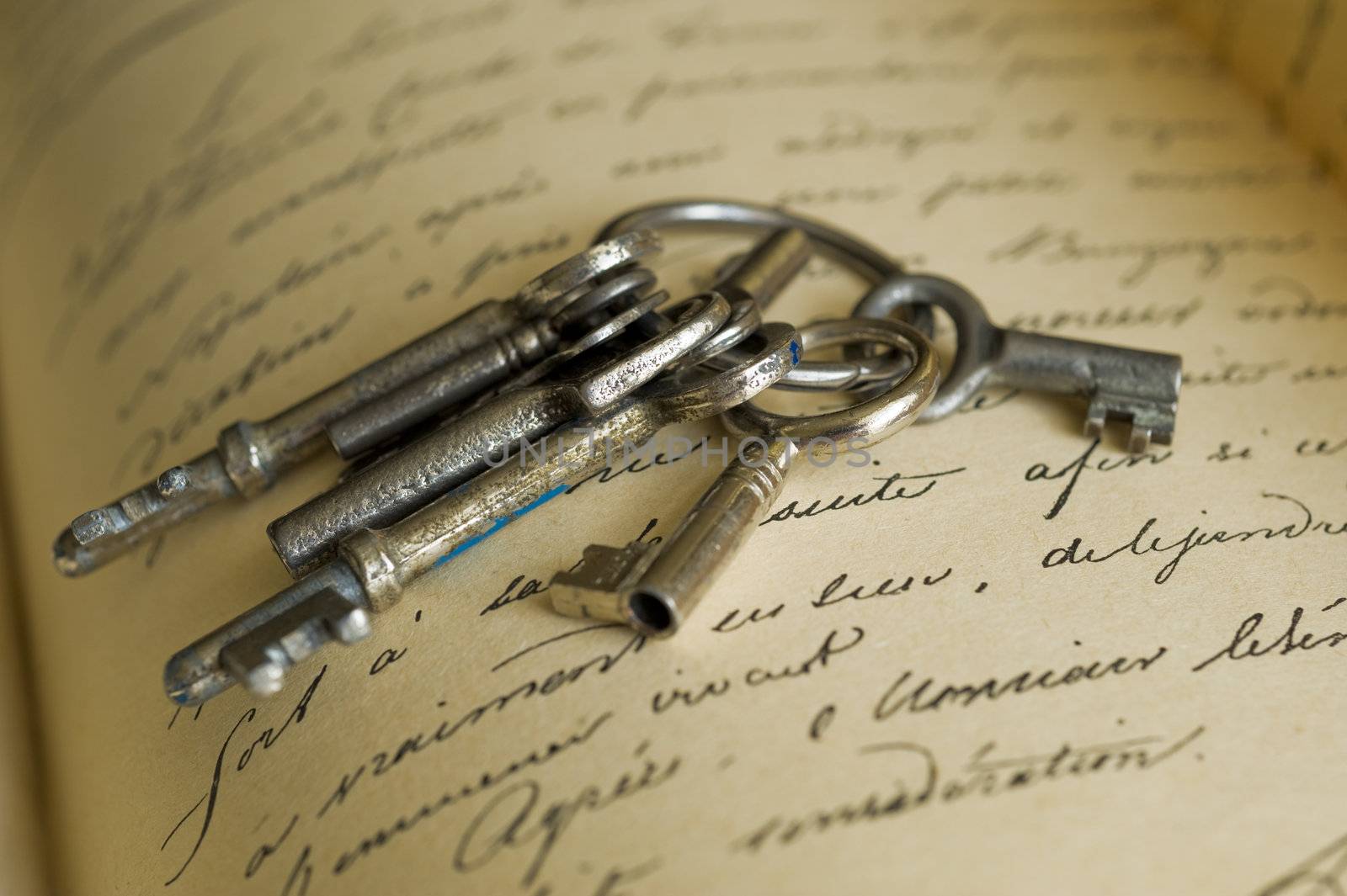Keys and manusckript, taken on June 2009 in Moscow Russia