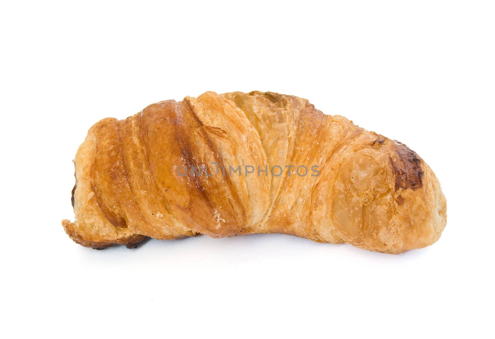 pastry roll with chocolate isolated on white background