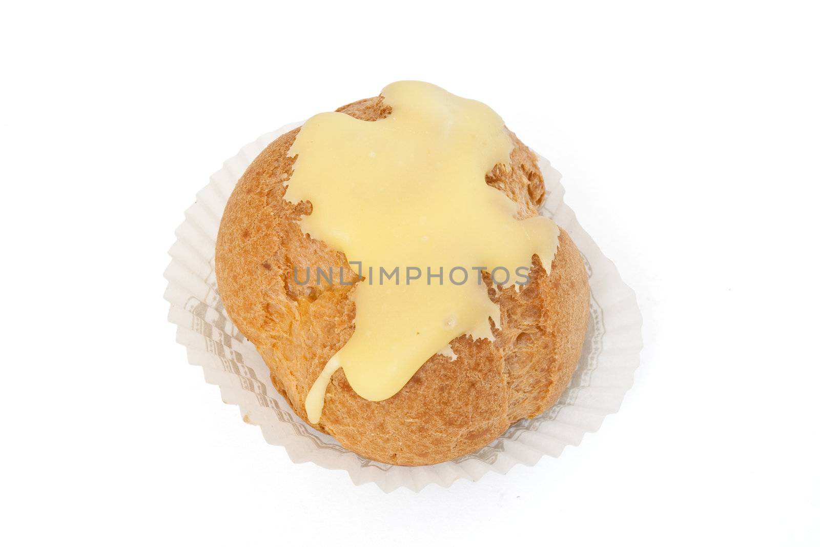 cream puff pastry isolated on white background