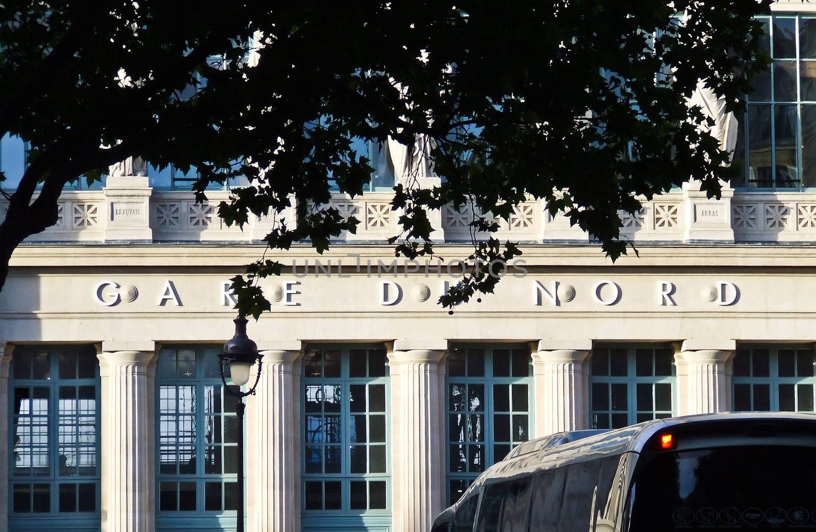 Facade of the Gare du Nord in Paris