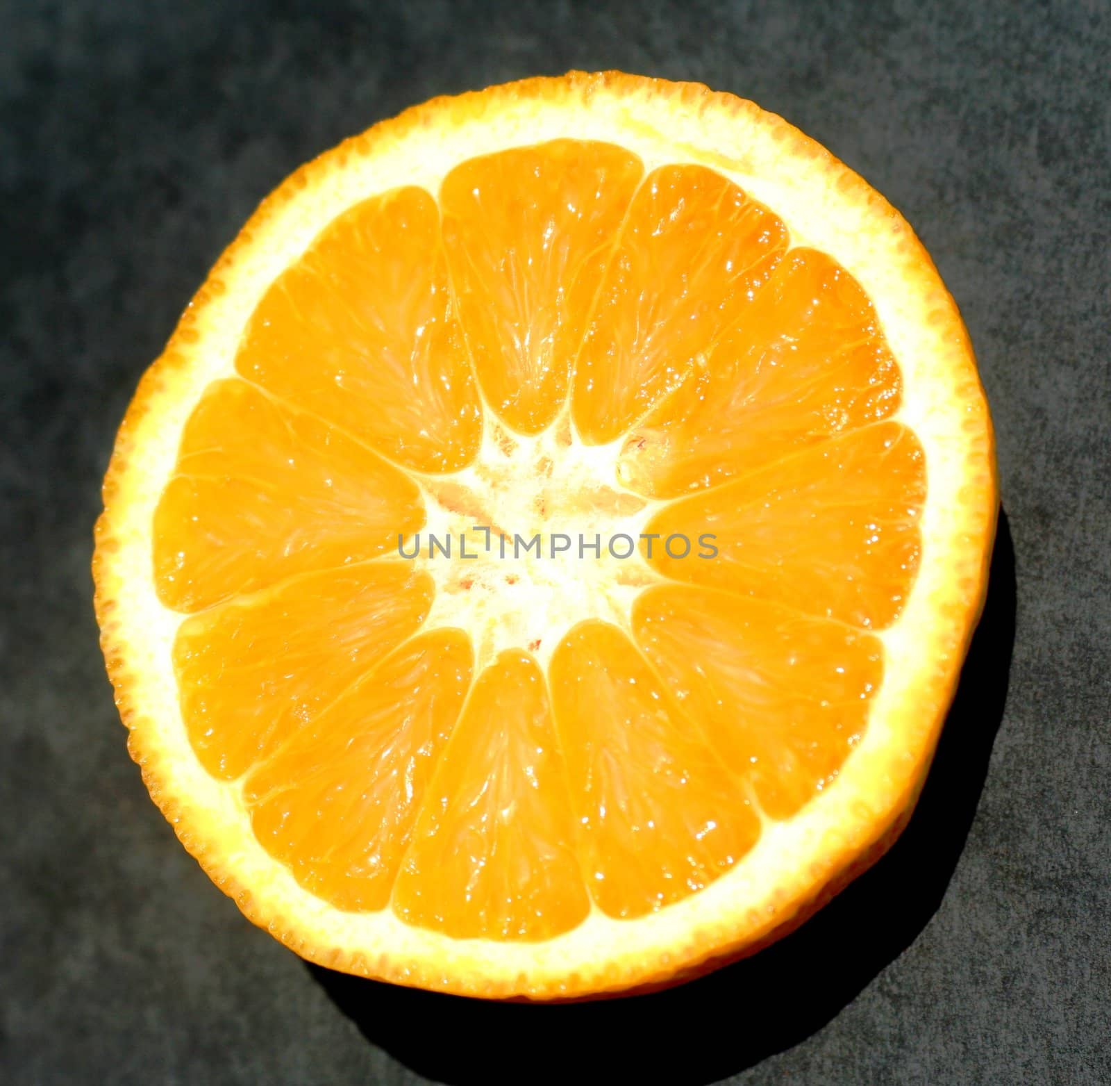 Orange on black background