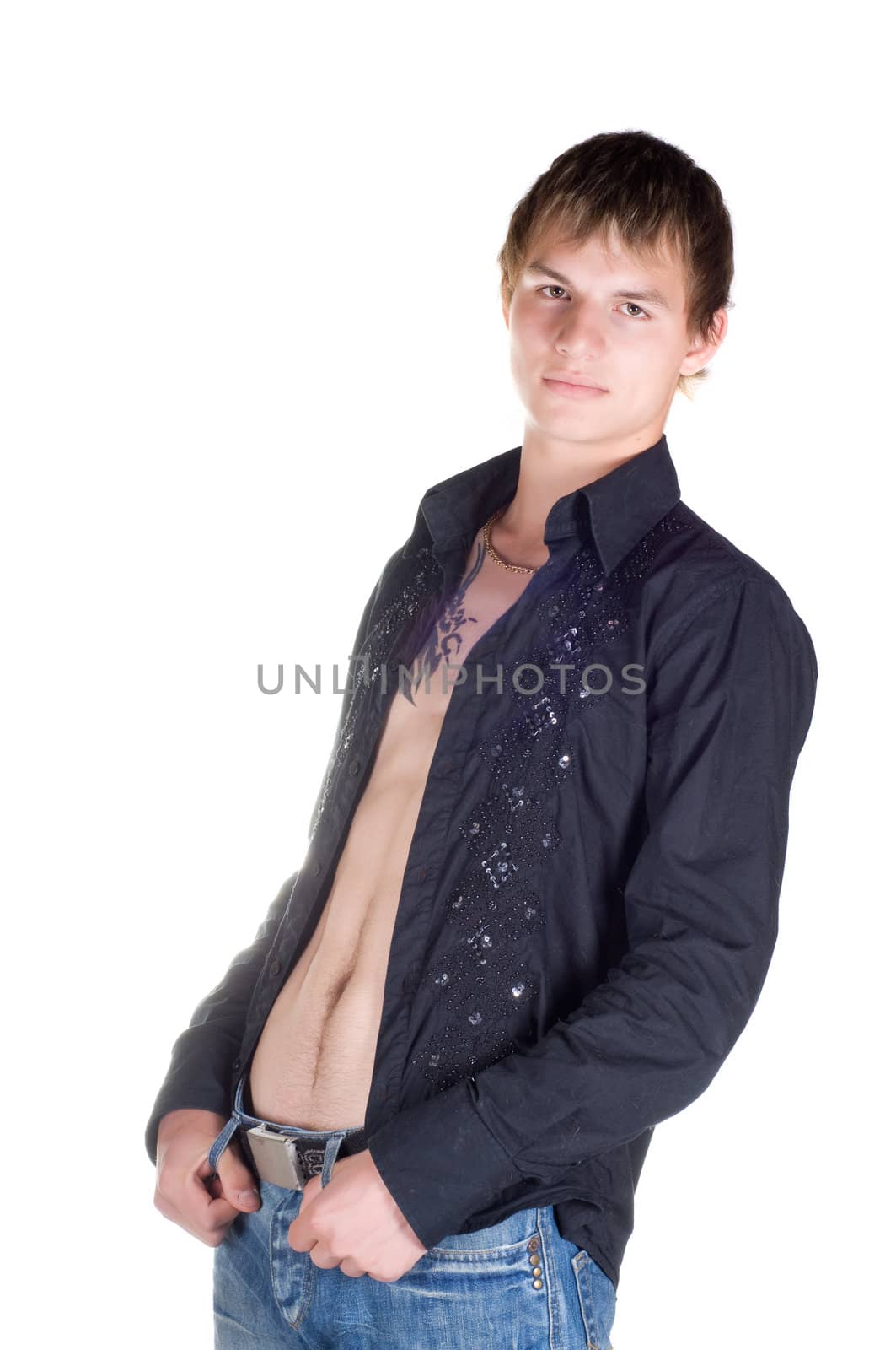 Shot of young attractive man in studio