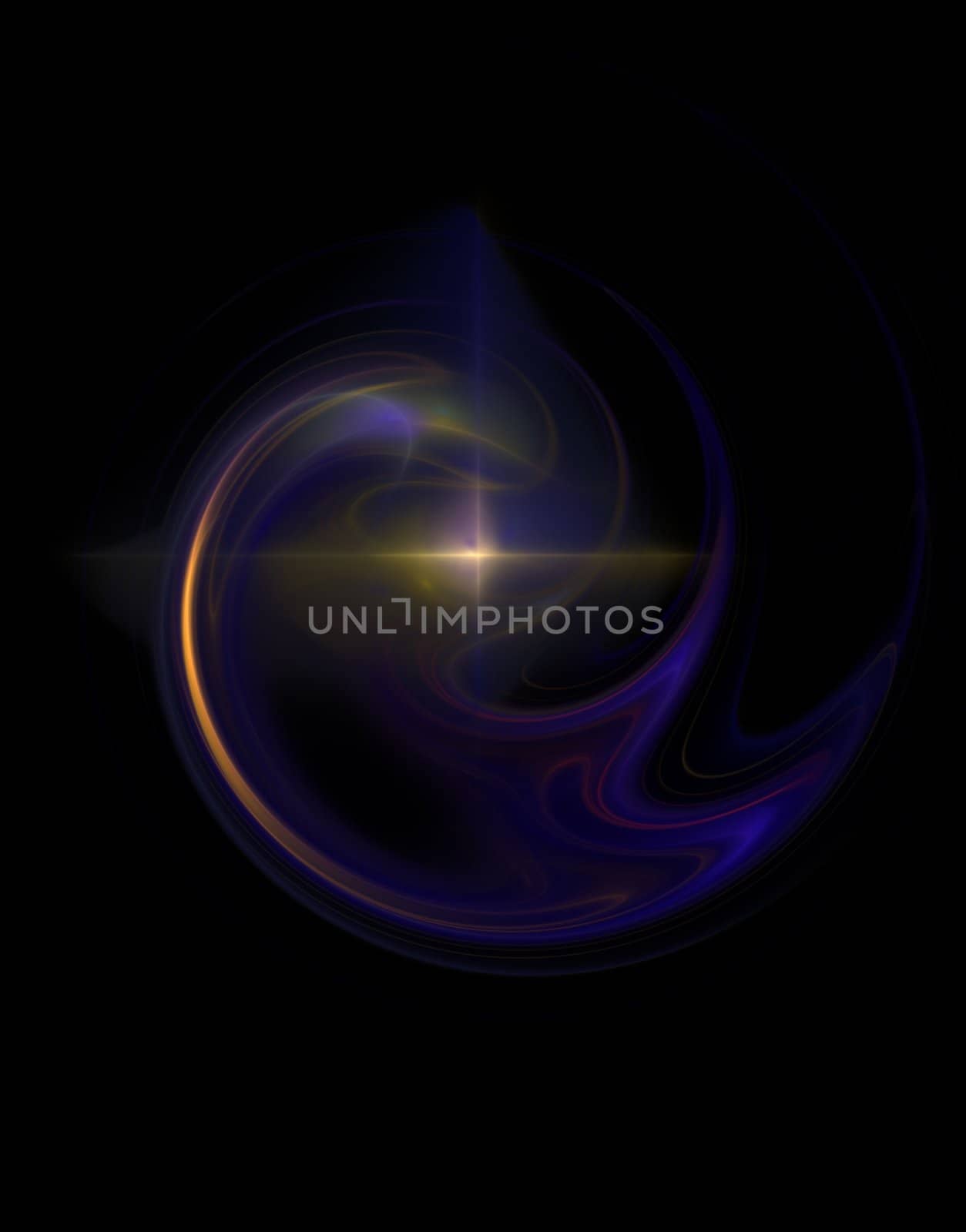 abstract blue red swirl with highlight - 3d illustration