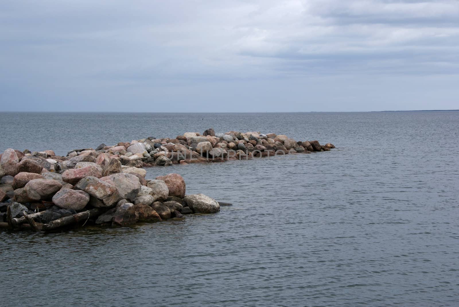 stones to protect the shore from waves