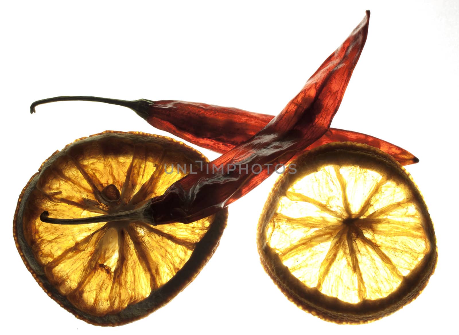 Dry lemons and peppers as a bicycle concept