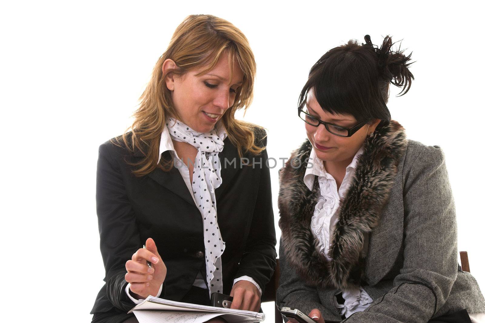 Pretty business women sitting together having a meeting