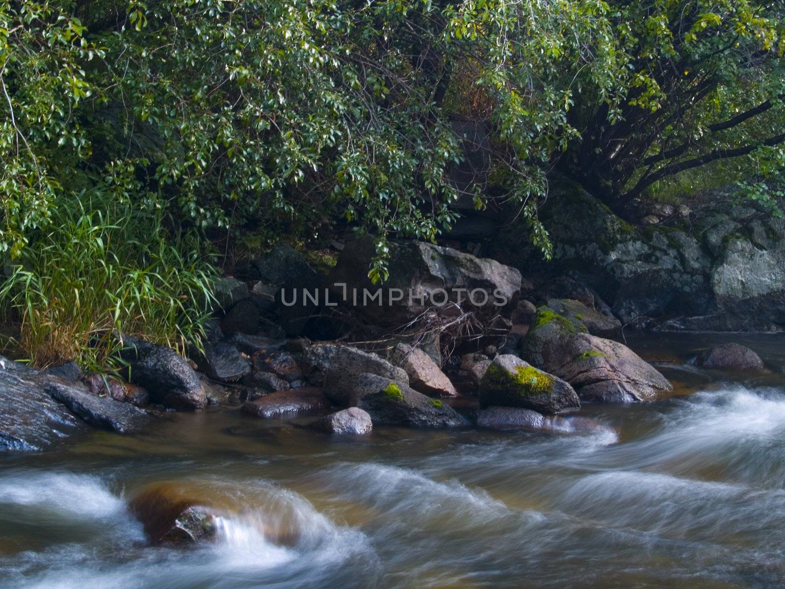 The North fork of the Big Thompson river near Glen Haven, Colorado