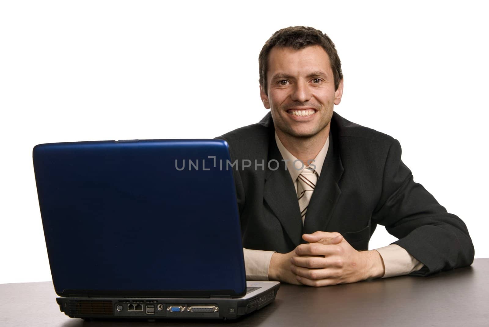 young man wondering and working with is laptop