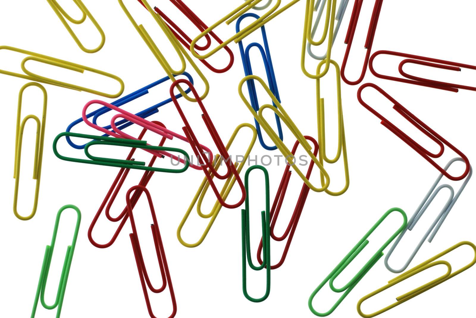 background from abstract office paper clips. It is isolated on a white background