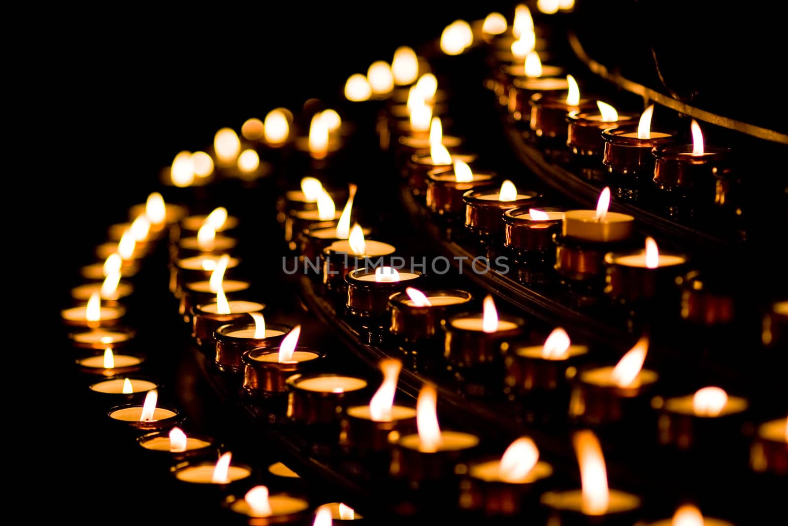 Candle light in a church