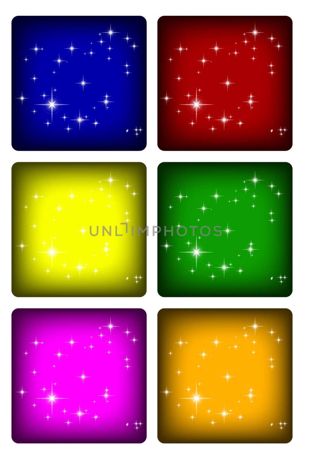 colored buttons with stars