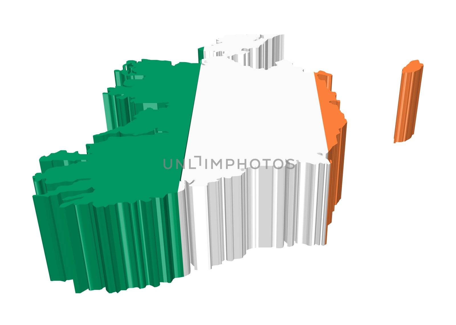 map and flag of eire