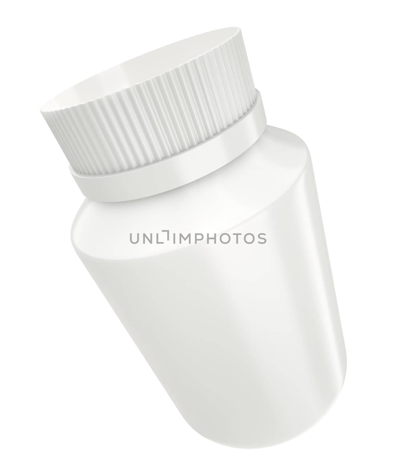 White blank medicine bottle. 3D rendered image.