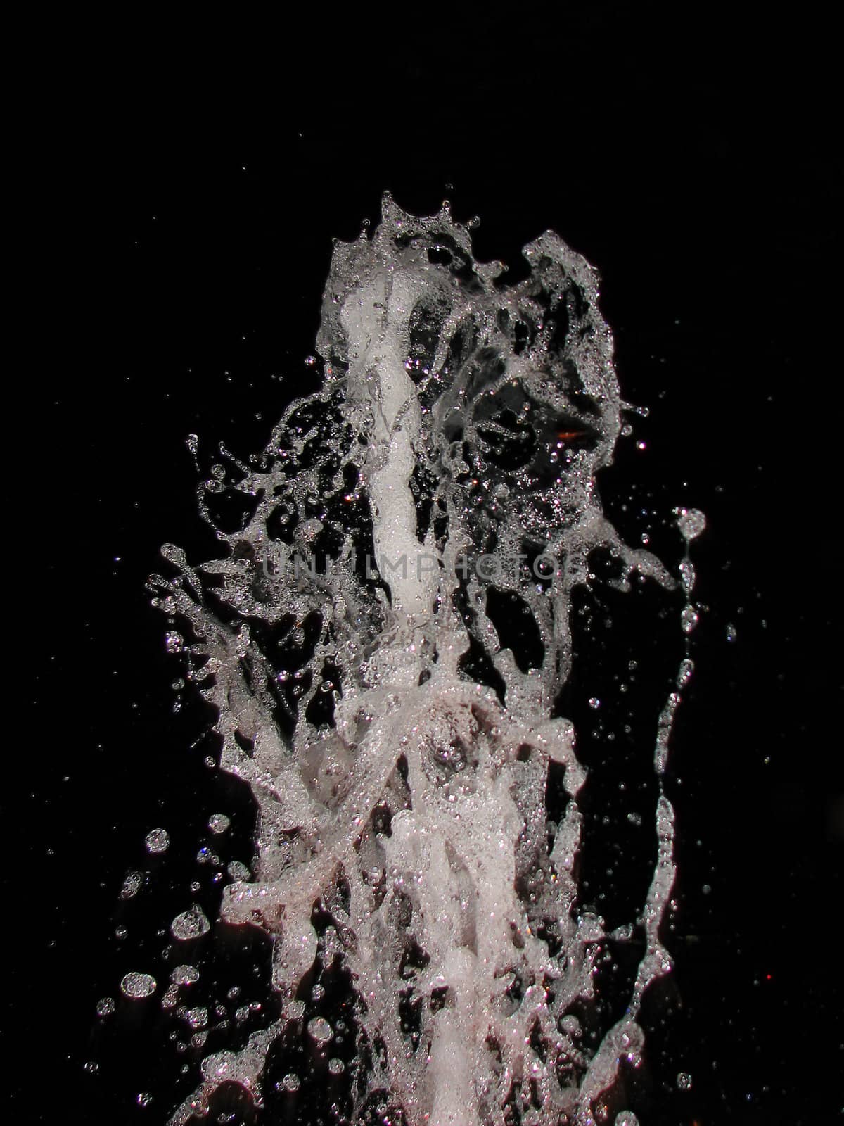 water splashings and bubbles on the black background