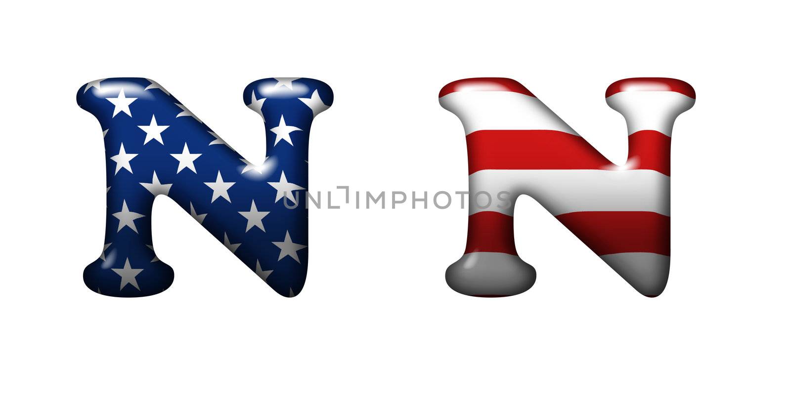 Exclusive collection letters with american stars and stripes by mozzyb