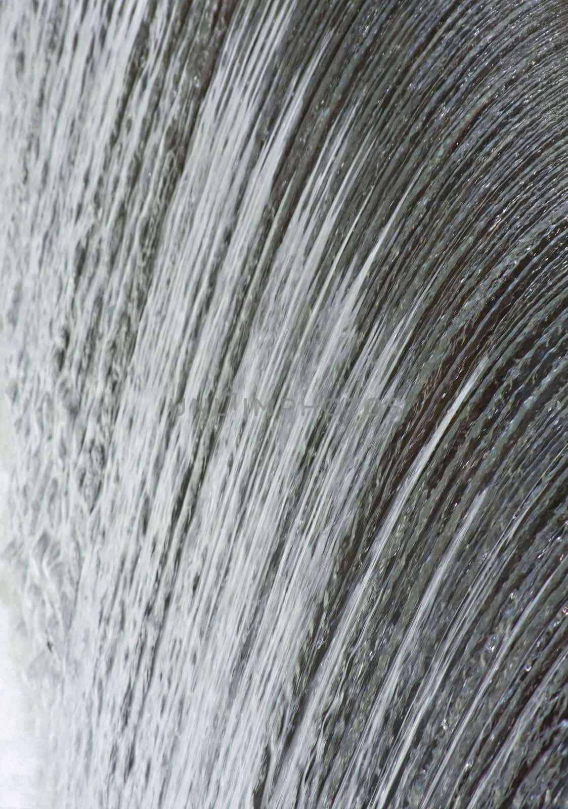 close up of a waterfall slow shutter giving a glass like look