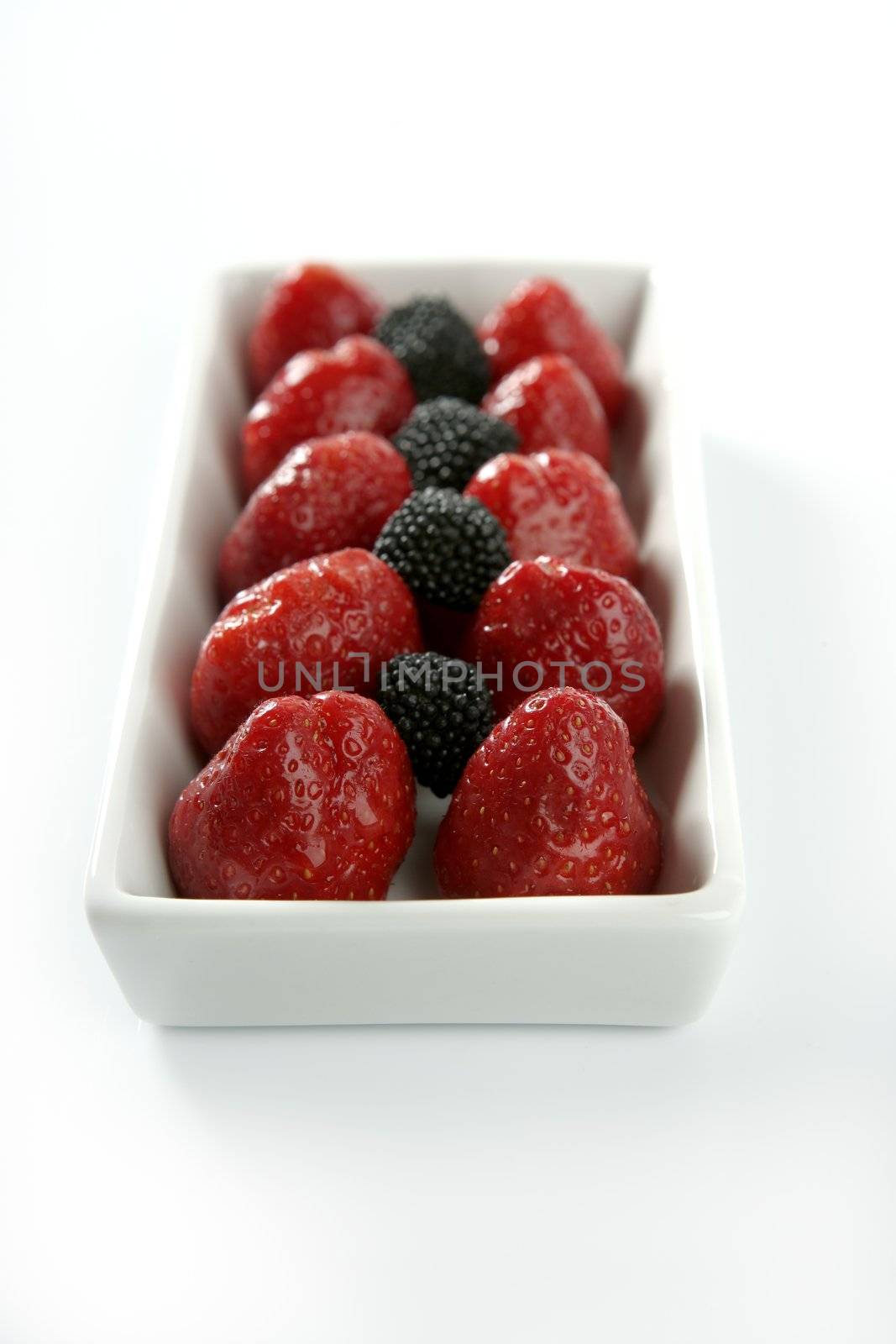 Strawberryes dessert at studio white background