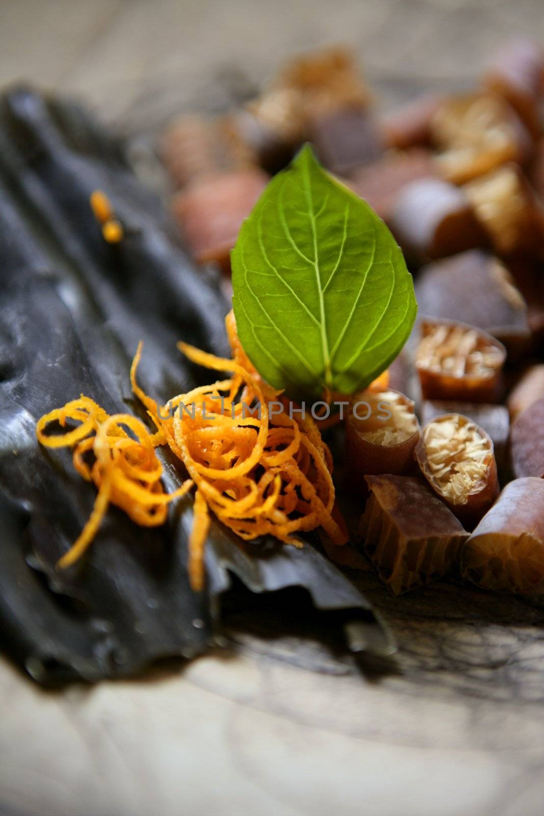 Dried seaweed natural nutrition ingredients. Cochayuyo, kombu by lunamarina
