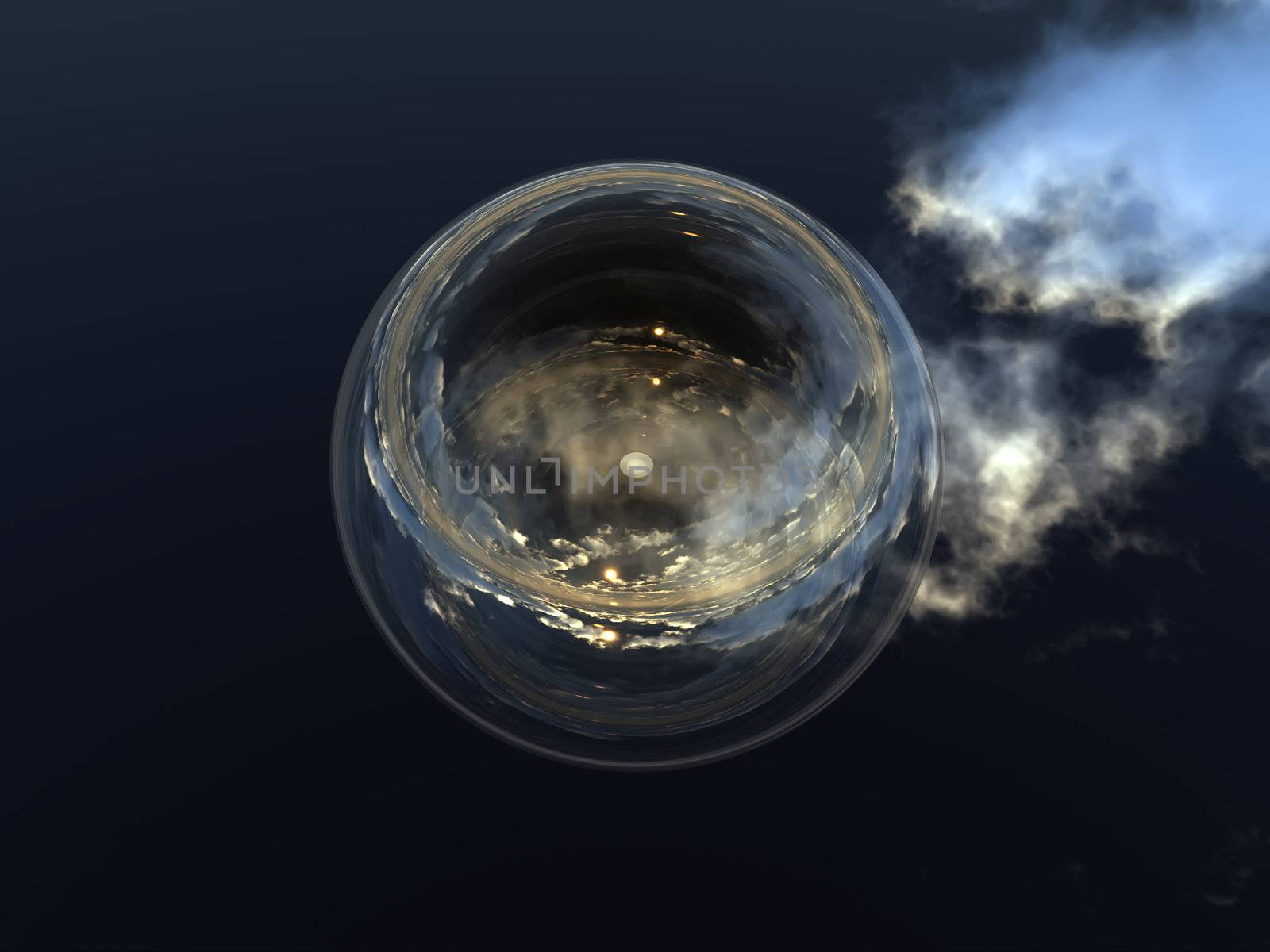 a 3 d illustration of a bubble