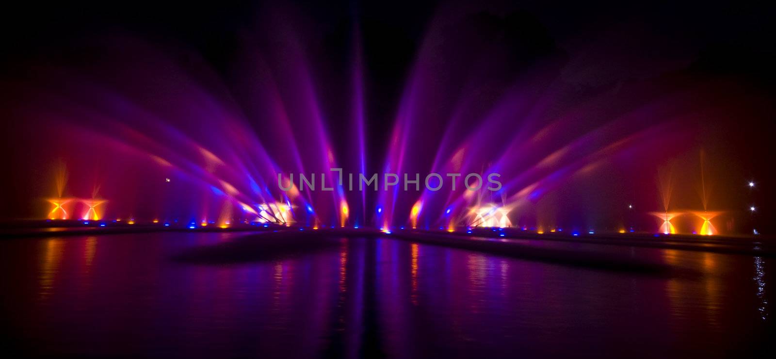 beautiful show with fountains and music in Planten un Blomen, Hamburg