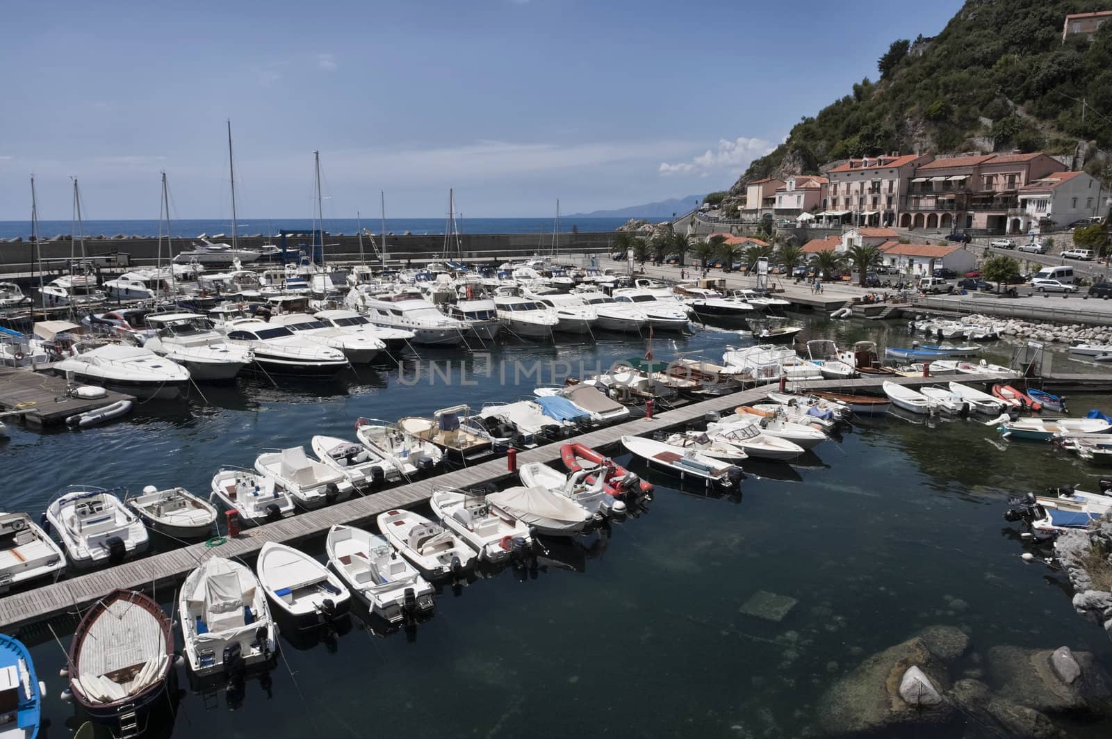 ITALY, Calabria, Maratea, tirrenian coast, view of the marina