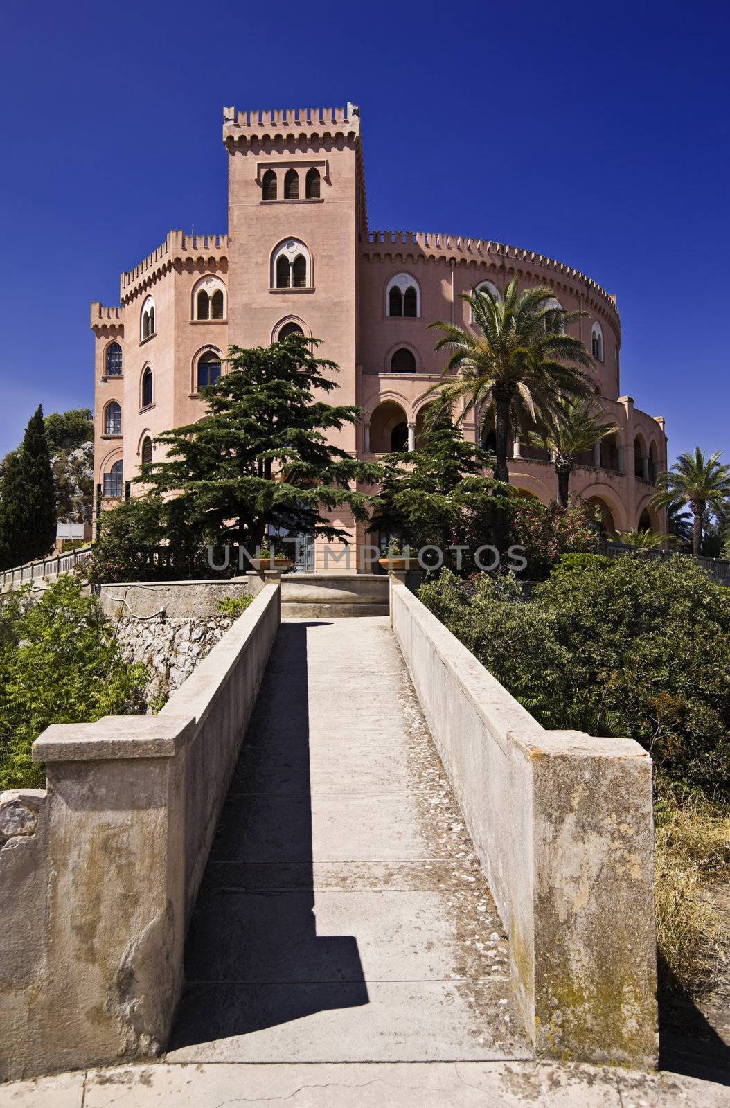 ITALY, Sicily, Palermo, view of the Utvegio castle, on Pellegrino mount