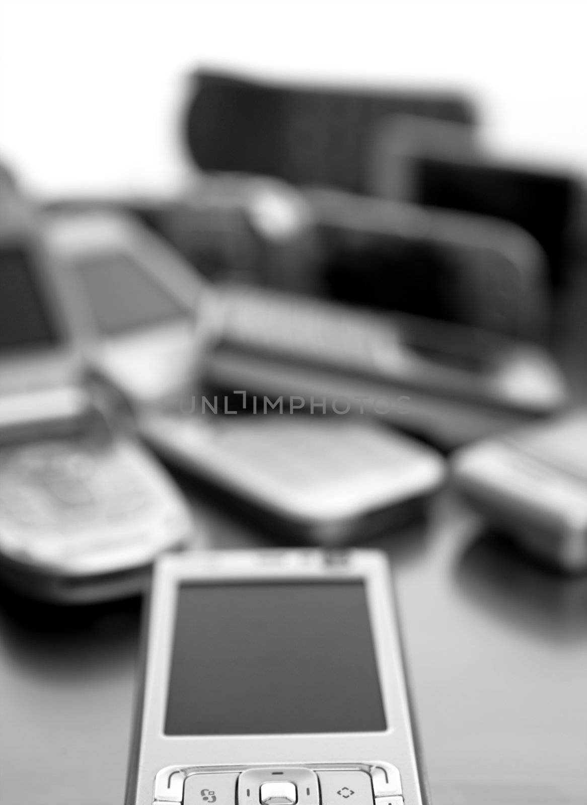 Assorted mixed mobile phones by lunamarina