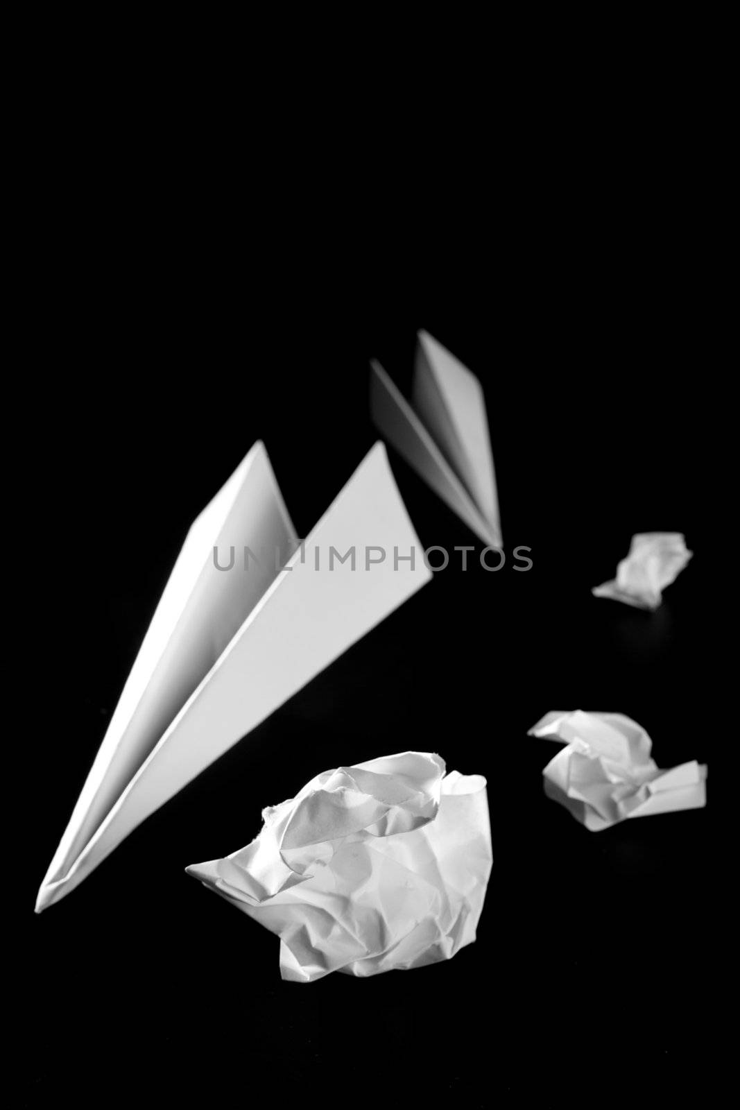 trash paper and air plane by lunamarina