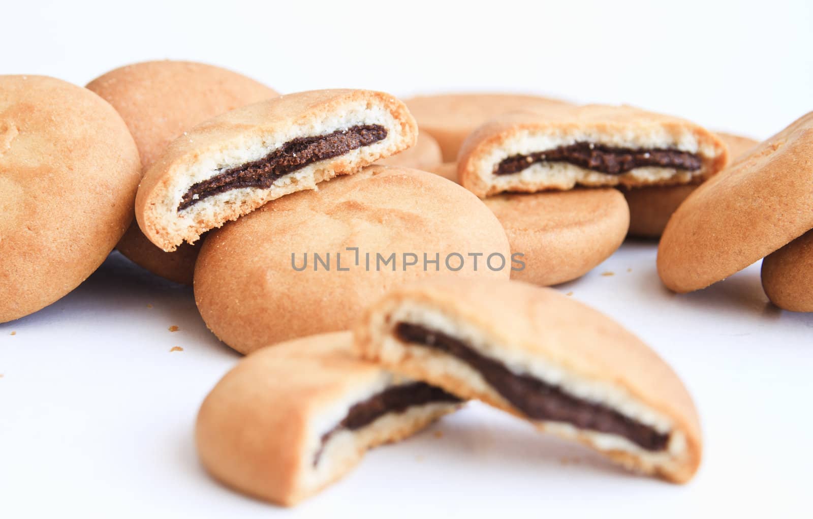 biscuits filled with chocolate  by manaemedia